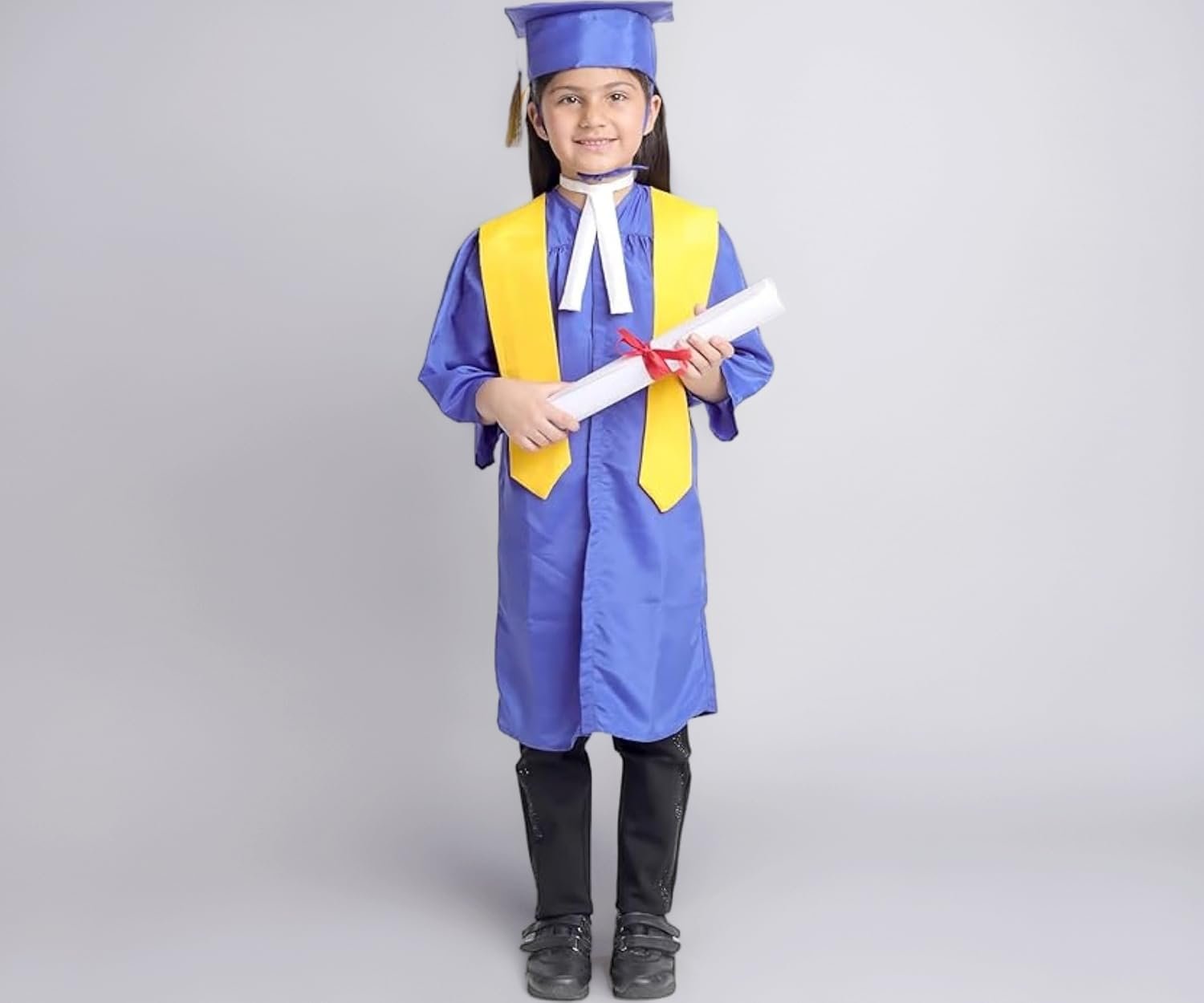 Kids Convocation Dress Graduation Gown and Cap Set | Breathable Polyester | Ideal for School, Nursery & Kindergarten Graduation