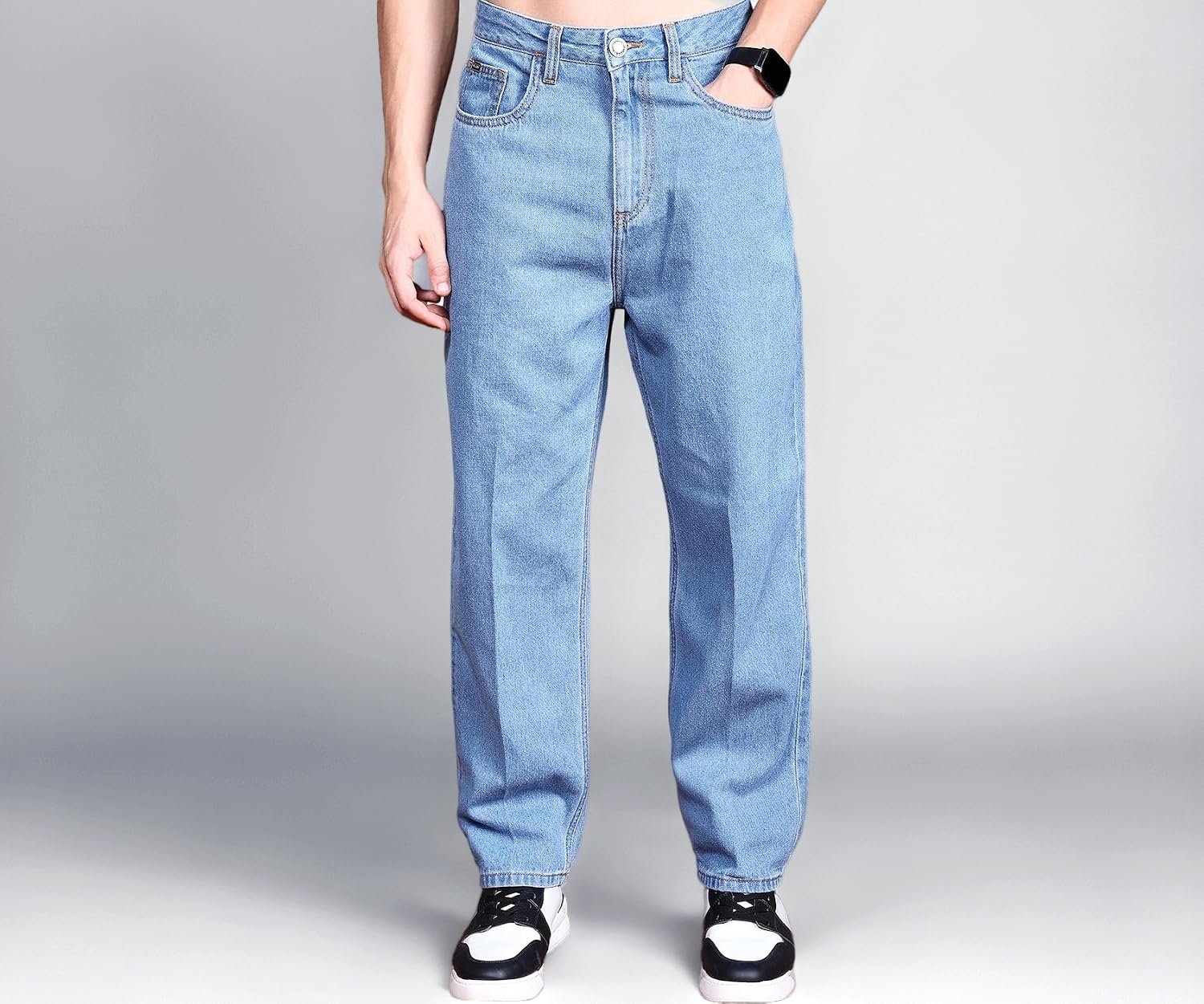 Highlander Men’s Straight Fit Jeans | Mid Rise | Stretchable Fabric | Designed for Comfort & Ease of Movement | Jeans for Man