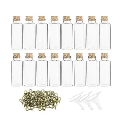 DIY Crafts Pack Of 25 Pcs Kit, Clear Glass Bottles, Cork Stopper Vials Storage Container Projects Decoration Party Favors, Mini Vials Cork, Message Bottle Vi(Pack Of 25 Pcs Kit, Clear Glass Bottles)