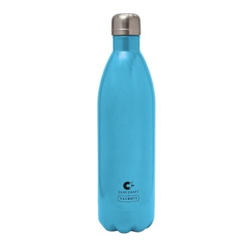 Clay Craft Vacbott Vaccum Bottle, Stark Sparkle Double Walled Insulated 24 Hours Hot and Cold Water Bottle - 500 ml - 1 Piece (Sparkle Sky) Steel Water Bottles for School, Office, Home, Gym, Leakproof