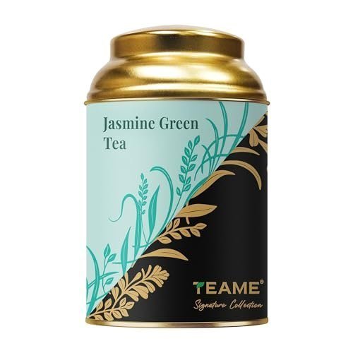 TE-A-ME Jasmine Green Tea Loose Leaf Tin - 50gm | Herbal Jasmine Green Tea