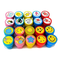 Self Inking Motivational Stamps for Students | Kids Reward Teacher Stamps with Good Job Excellent Smile Star Designs | School Classroom Art Craft Activity Supplies for Boys Girls & Return Gifts