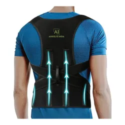Unisex Posture Corrector With Adjustable Straps | Back Support Straightener, Improve Hunchback, Shoulder & Back Pain with Two Metallic Plates at back For Best Support-Free Size