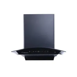 Wonderchef Ultima C-Line 60cm 1400 m3/hr Auto Clean Curved Glass Chimney | Baffle Filter | 1400M3/Hr powerful suction | Touch + 3 speed Motion Sensor control | Low Noise | 7 Year Warranty | Black