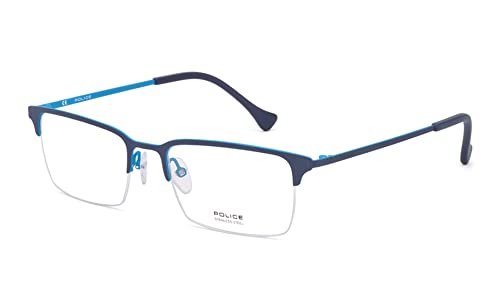 POLICE Eyewear| Square | Men | Medium | Matt Blue Metal Frame