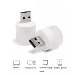 4 Pcs Mini USB LED Night Light, Portable Plug-in USB Lamp, Energy Saving Soft White Light for Power Bank, Laptop, USB Charger, Bedroom, Travel & Emergency Use (White)