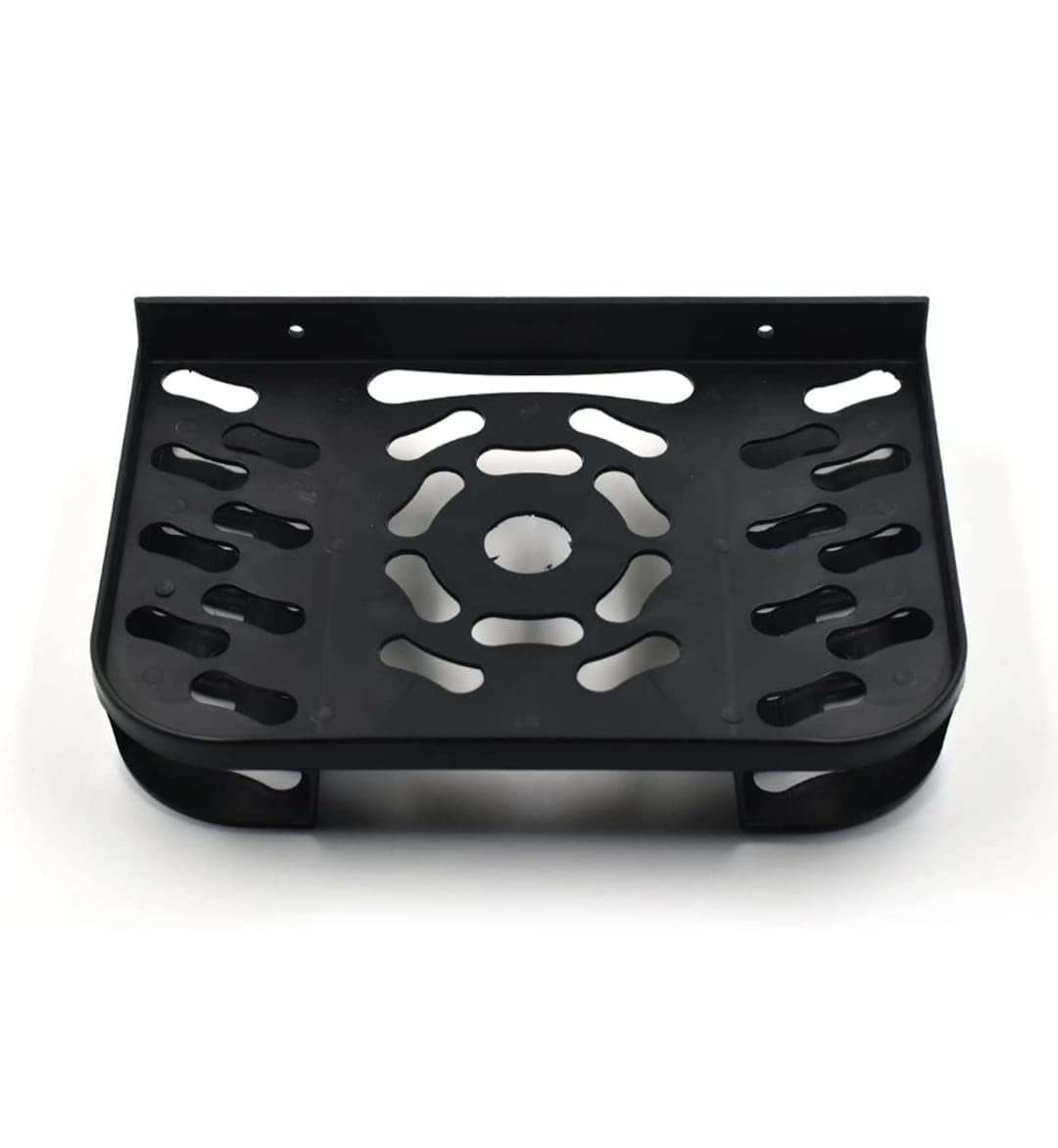 Sorath Tv Set Top Box Stand With Remote Holder Wall Mount Shelf Dth Stand For Wifi Router Stand All Type Of Set Top Box| Dth Stand With Double Remote Holder (Powder Coated,Black) - Plastic
