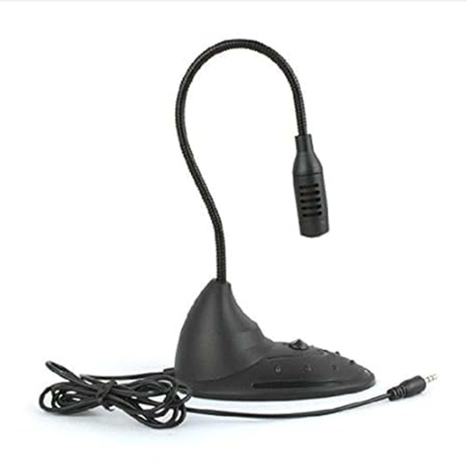 PremiumAV 3.5mm Wired Desktop Microphone – Flexible Gooseneck Noise-Cancelling Mic for PC, Laptop, Gaming, Online Classes, Voice Recording, Video Calls, Podcast & Meetings (Black)