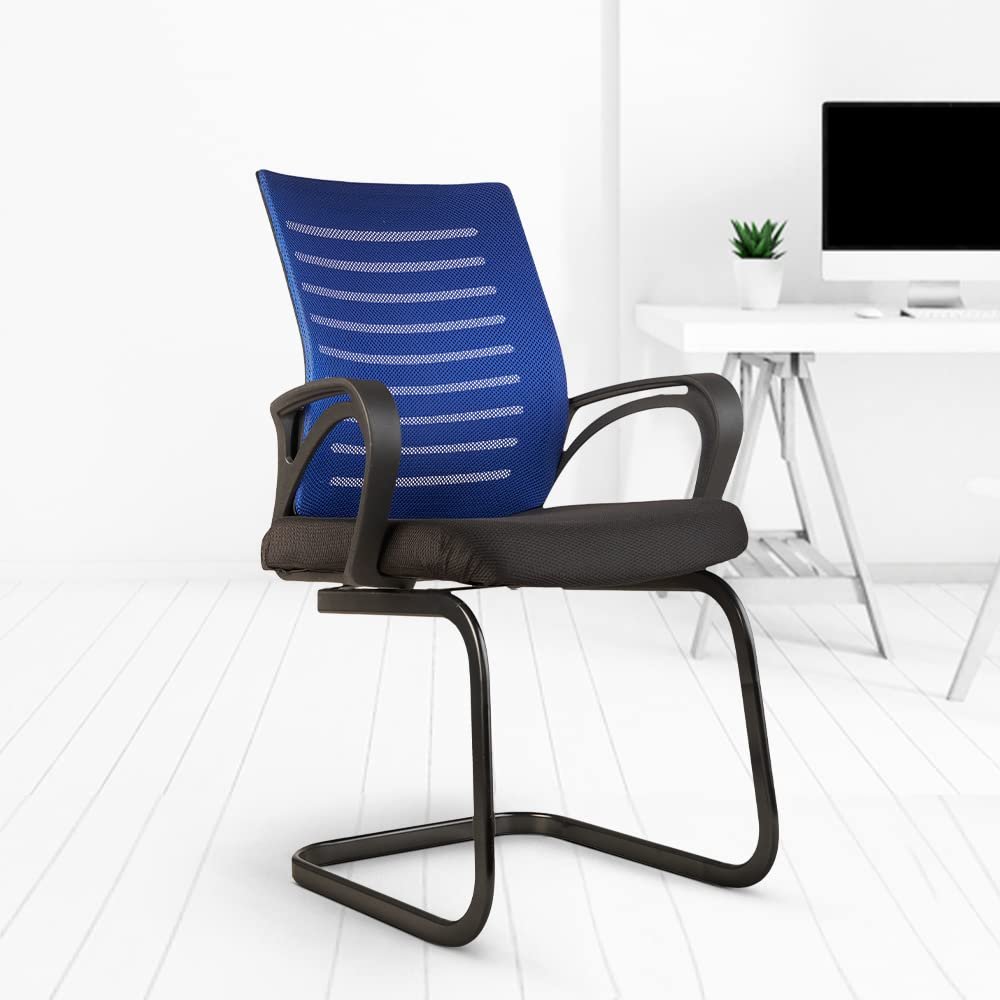 CELLBELL Desire C104 Mesh Mid-Back Ergonomic Office Visitor Chair/Study Chair Computer Chair for Work from Home Metal Base