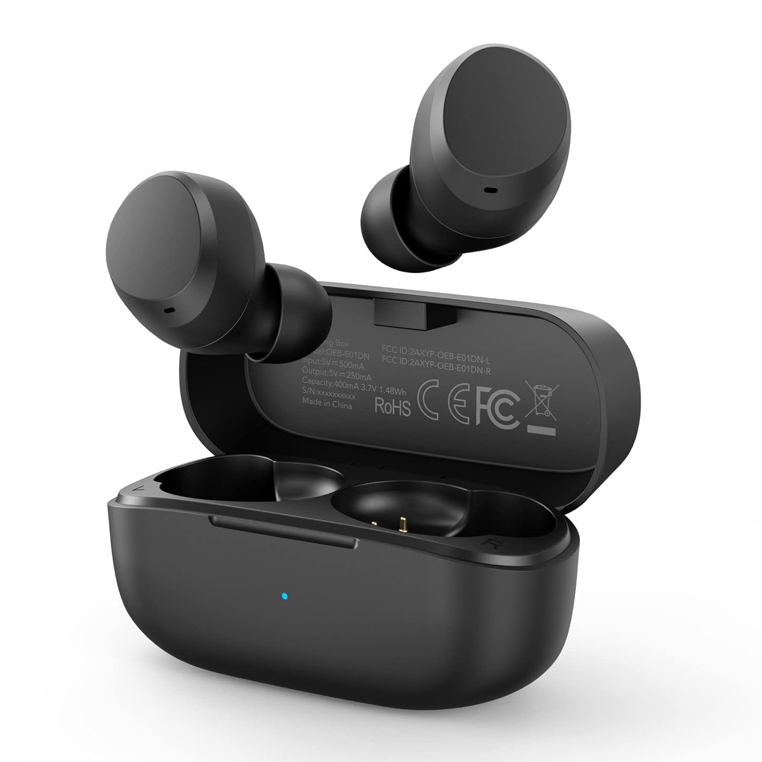 Oraimo Rock in Ear Bluetooth True Wireless Earbuds with Mic, 24H Battery Life and Quick Charge, True Bass,Noise Cancellation for Clear Calls,Touch Control, IPX5 Water Resistant