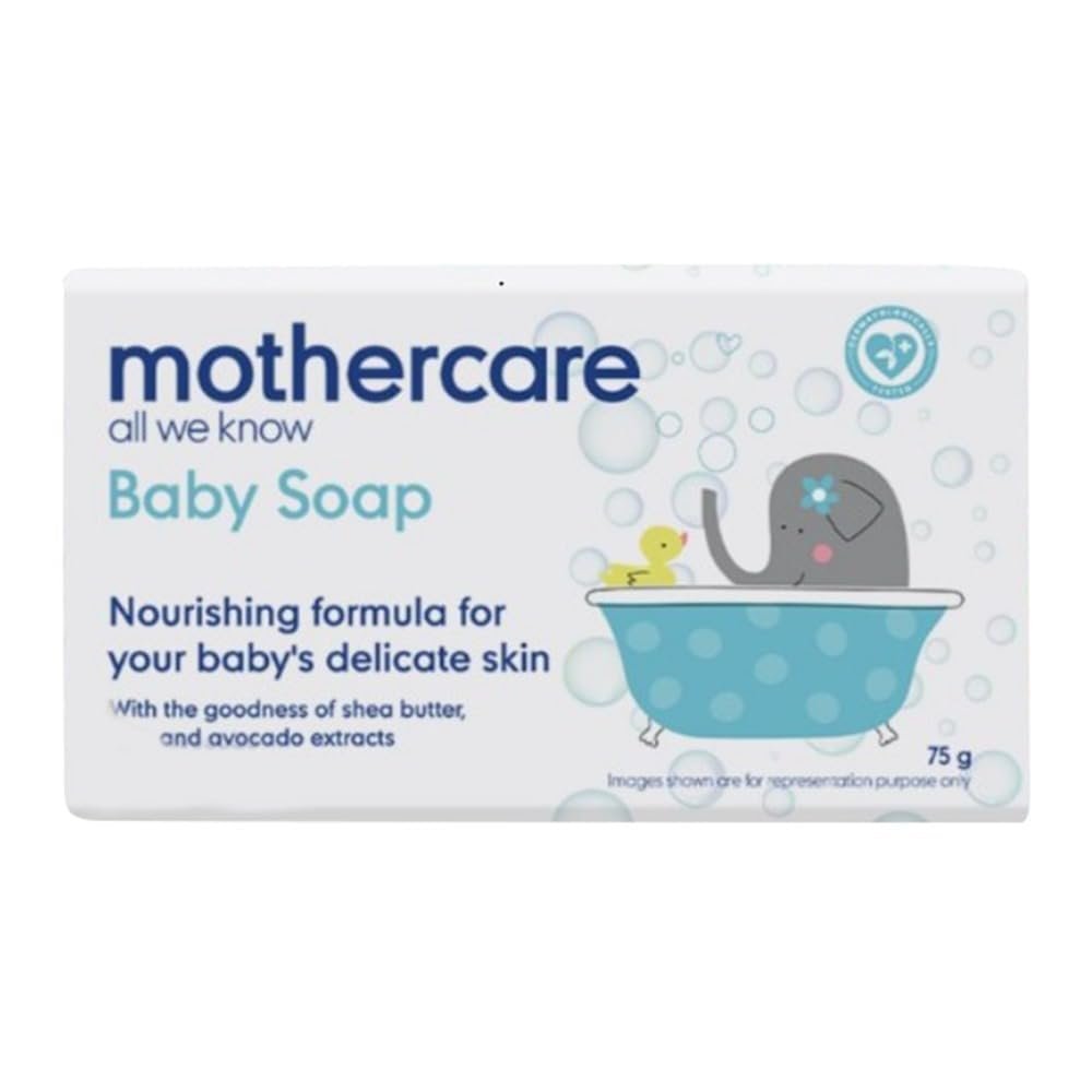 Mothercare Baby Soap Gentle Hydrating Bath Bar with Shea Butter, White 75G