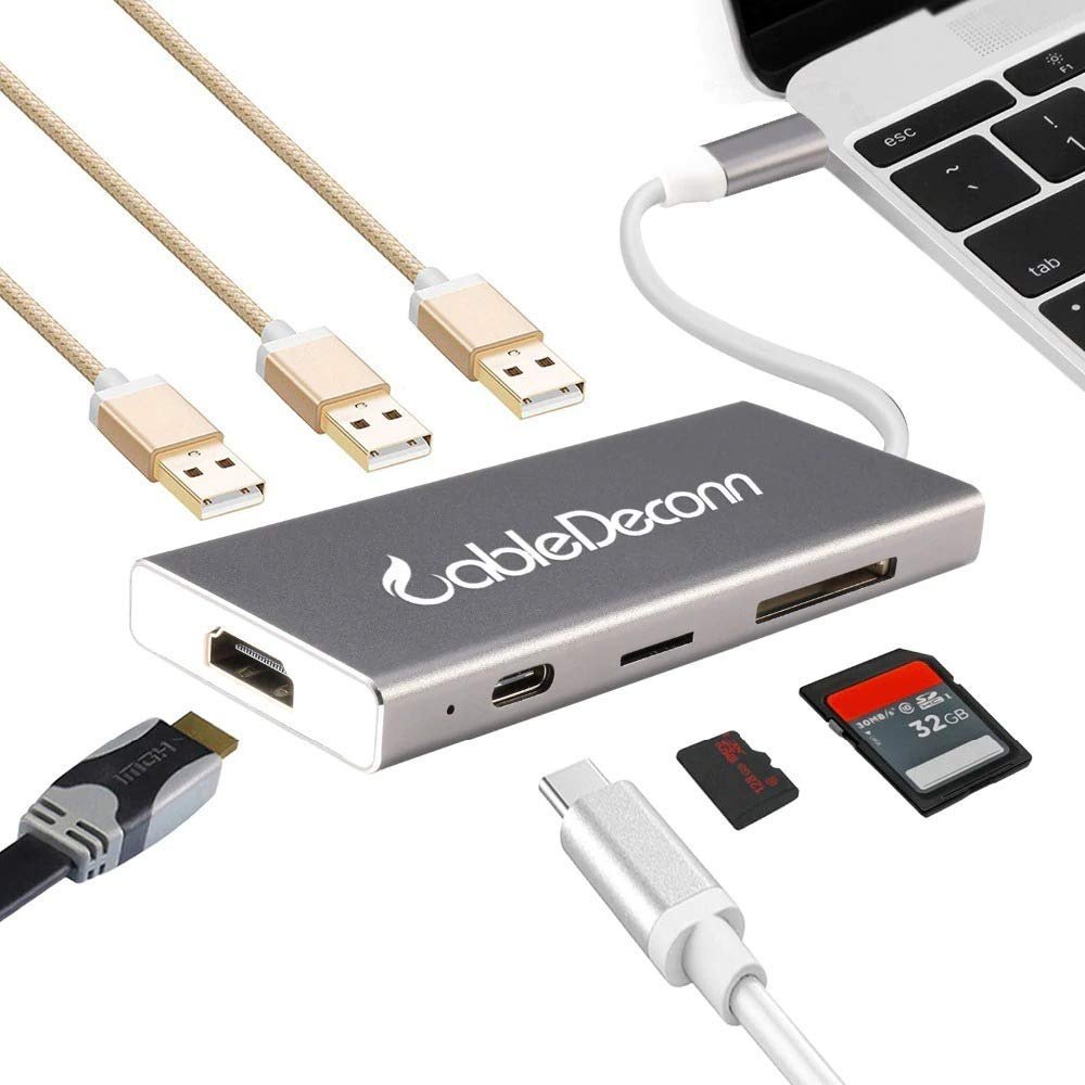 USB C Hub USB3.1 Type C to HD Mi RJ45 Converter Thunderbolt 3 Adapter Cable for MacBook Pro 2017 2016 Dell XPS Xiao Mi Acer Asus