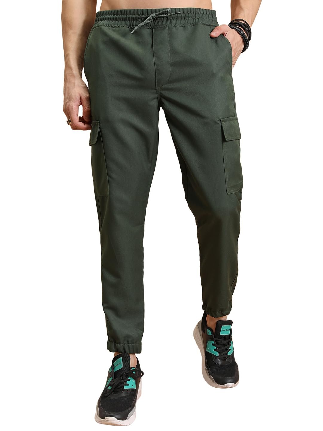 Highlander Men's Cargo Jogger Trousers| Utility Pockets | Trouser for Men | Men Trousers