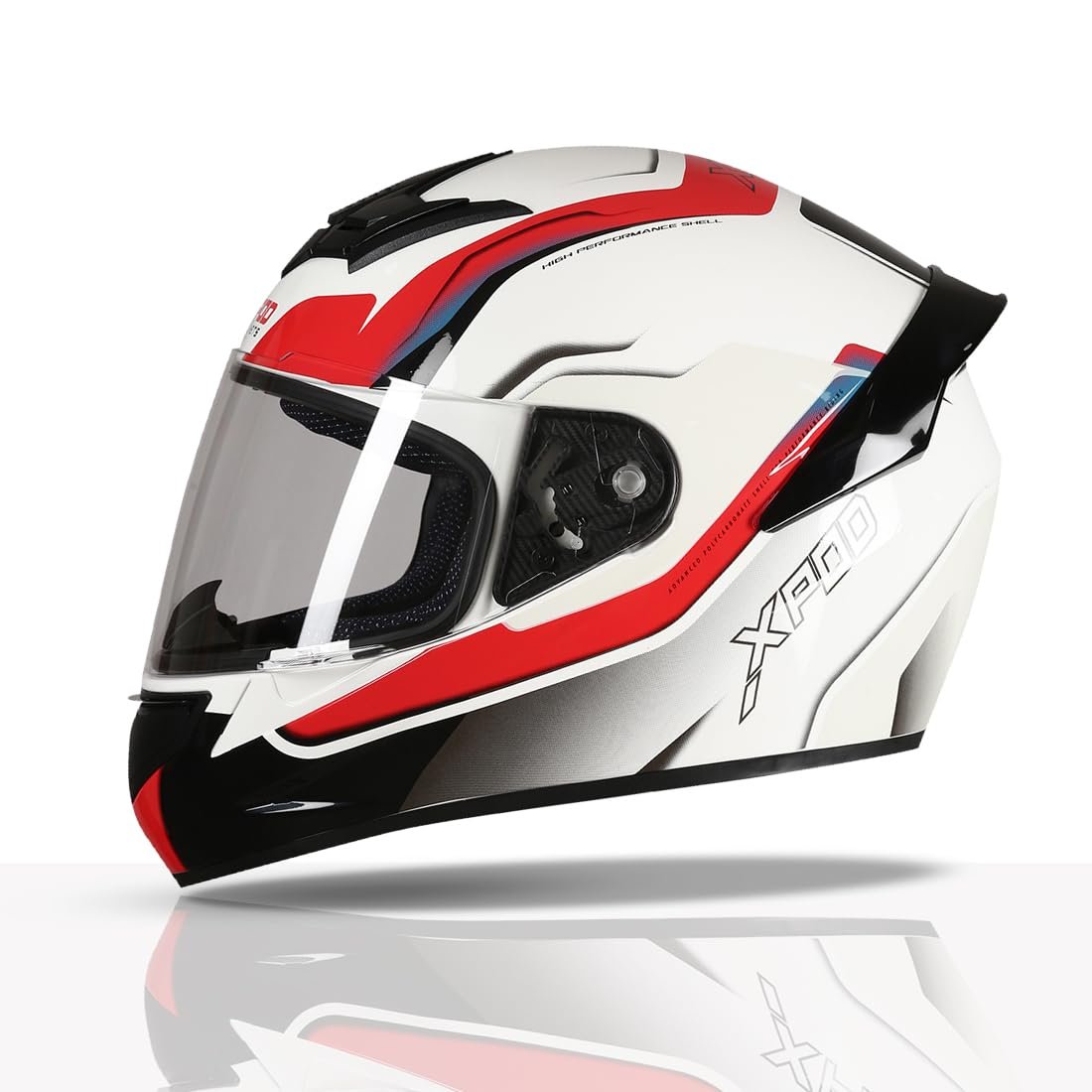TVS XPOD Aerodynamic Helmet for Men-ISI DOT Certified, Ultrawide Visor, Quick Release Strap-Premium Bike Helmet with Enhanced Air Circulation