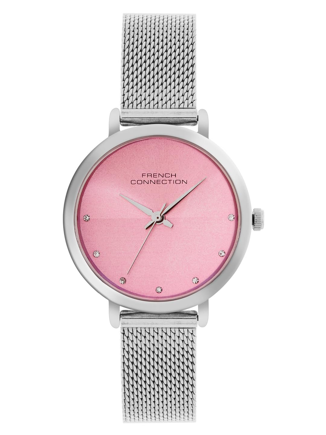 French Connection | Analog Pink Dial | Silver Stainless Steel | Watch for Women - FCN049A