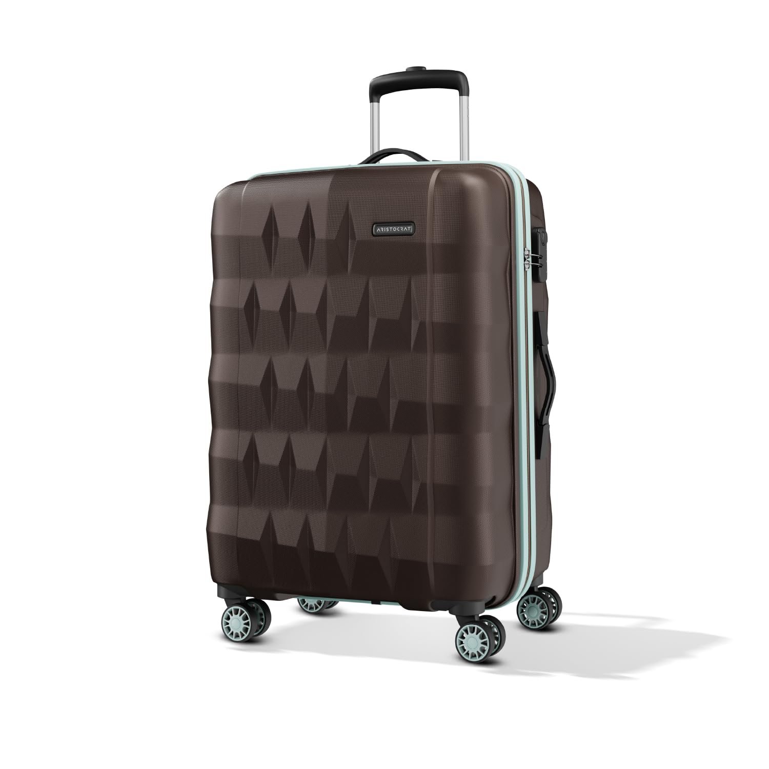 Aristocrat Comet Large Polycarbonate Hard Case 8-Wheel Trolley Bag, Brown