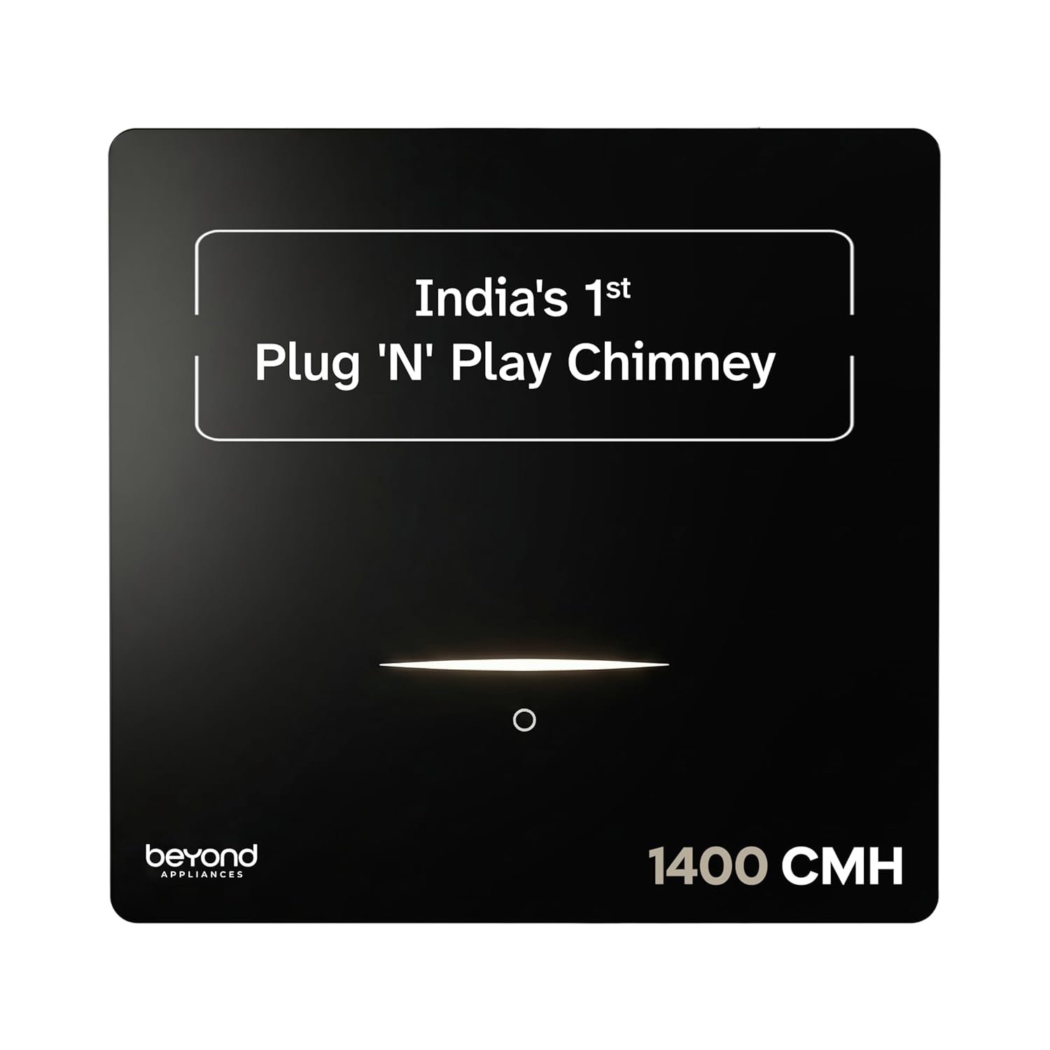Beyond Appliances Cube Pro Plug N Play Ductless Kitchen Chimney | 1400 CMH | Auto Clean | 5-Stage Advanced Filter | Touch Control | 3-way Suction | 48dB Low Noise | Black | PAN INDIA SERVICE