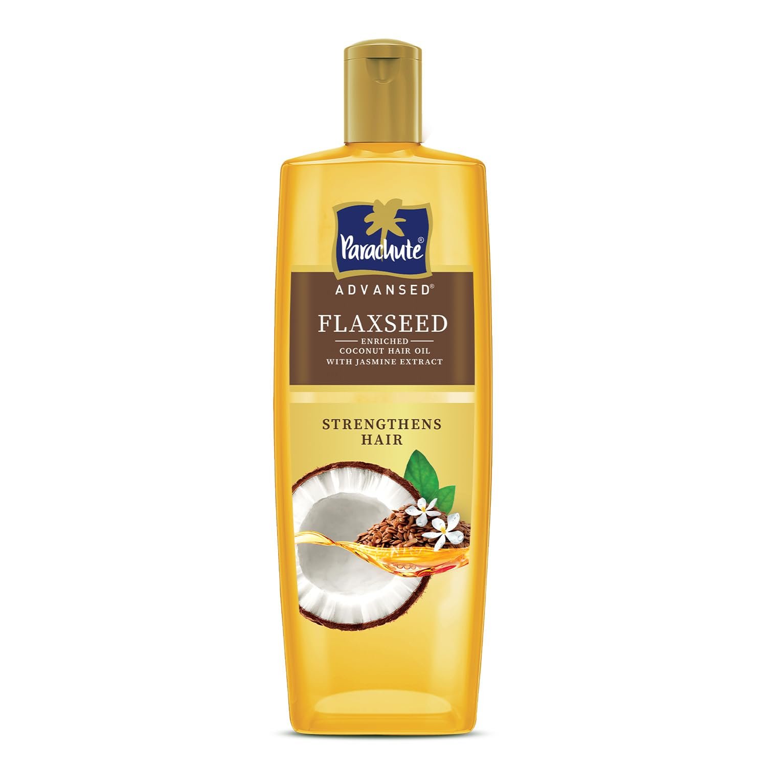 Parachute Advansed Flaxseed Enriched Coconut Hair Oil for Stronger, Smoother Hair | Up to 10x Less Breakage| 2x Softer Hair | Deep Nourishment with Jasmine Extract, 300ml