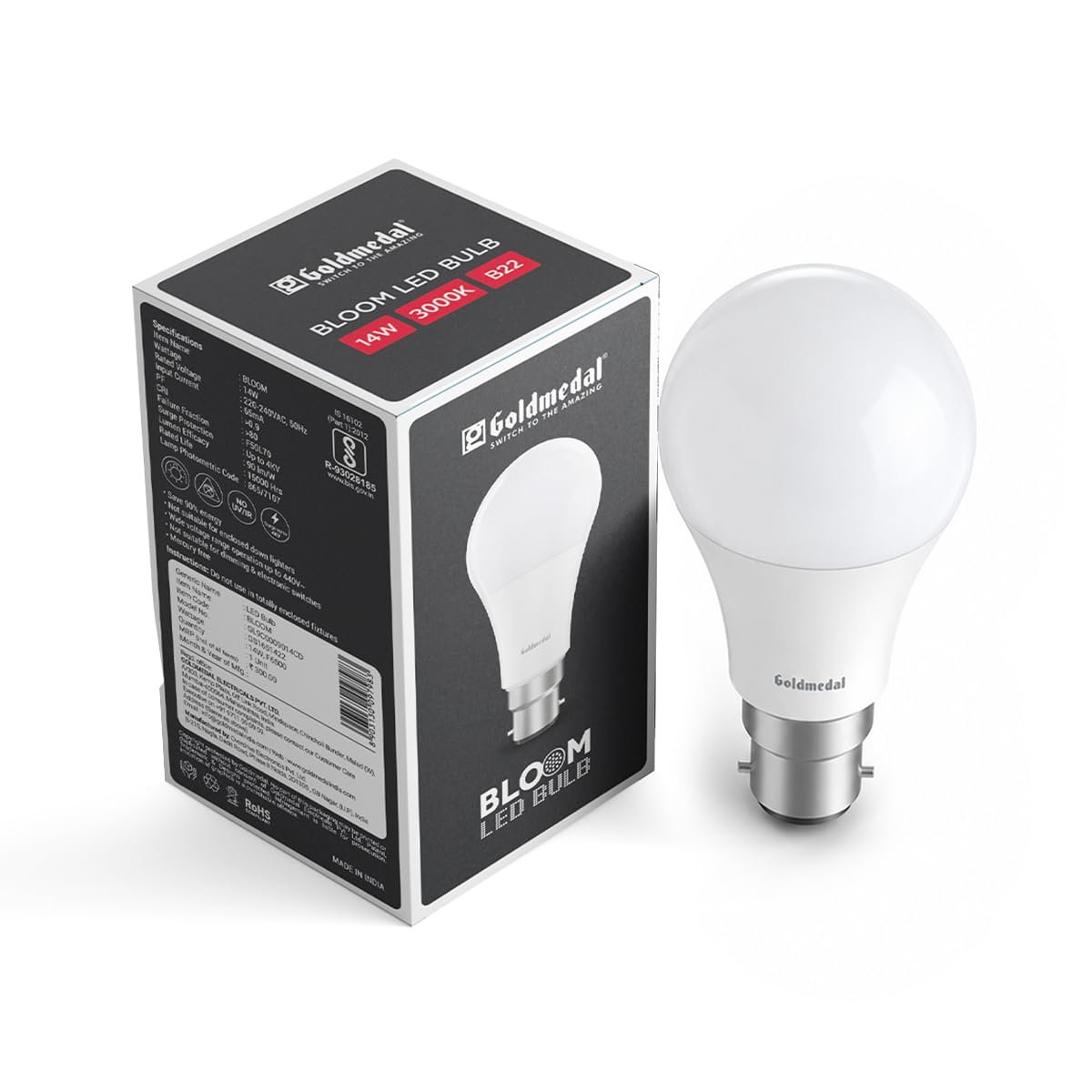 Goldmedal Bloom 14W LED Bulb for Home & Office, Cool Daylight (6500K)