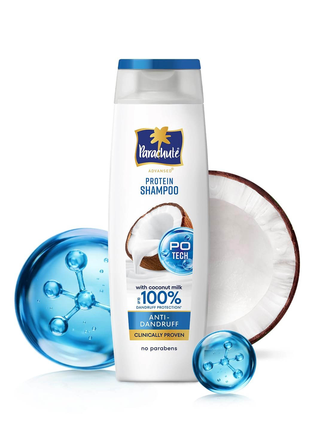Parachute Advansed Anti-Dandruff Shampoo with Coconut Milk & PO Tech | Up to 100% Dandruff protection | for Strong Healthy Scalp | Paraben free | For Men & Women | 170ml