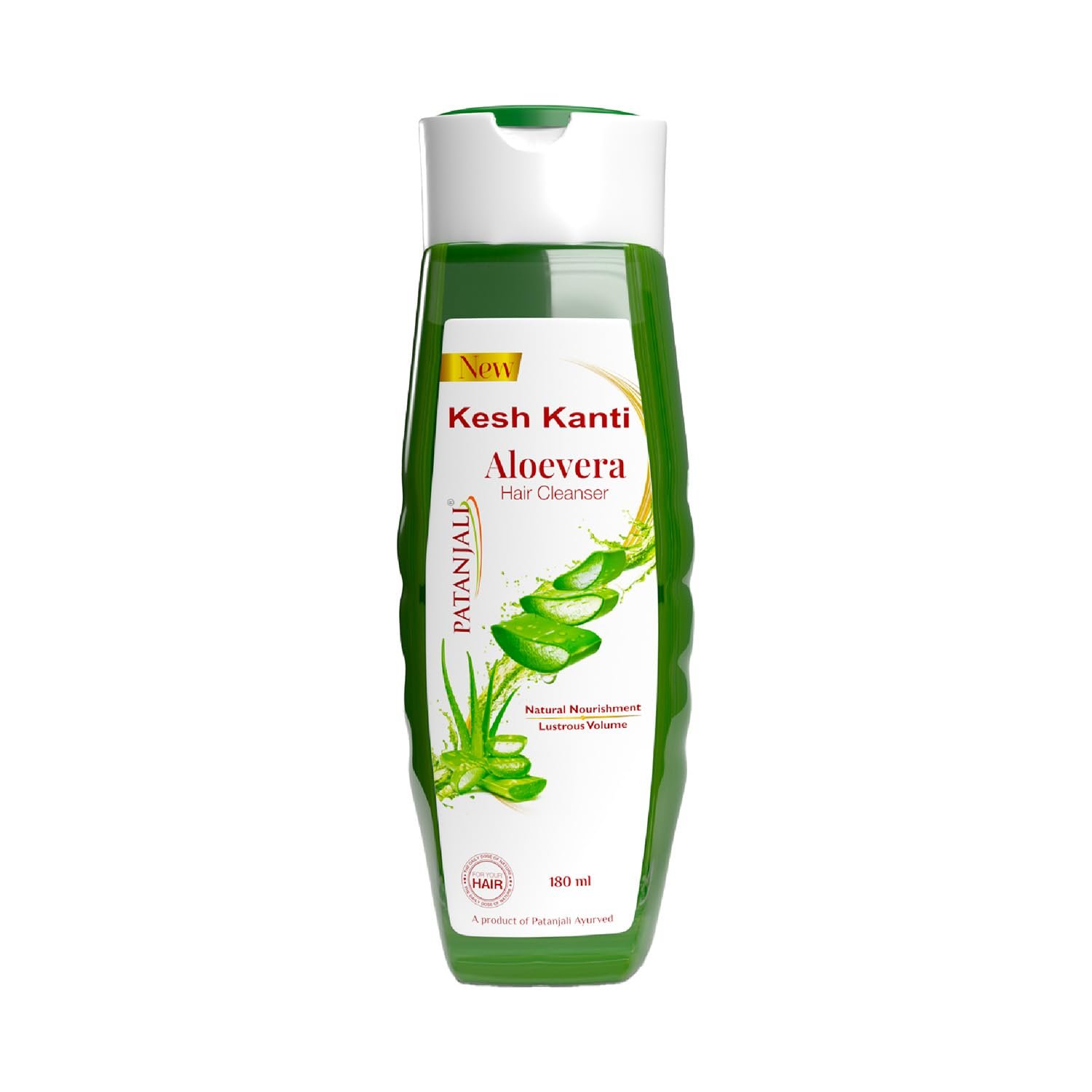 Patanjali Kesh Kanti Aloevera Hair Cleanser 180ml, Natural Nourishing Shampoo, Herbal Care for Healthy Hair, Scalp Cleansers for Men and Women, for All Types