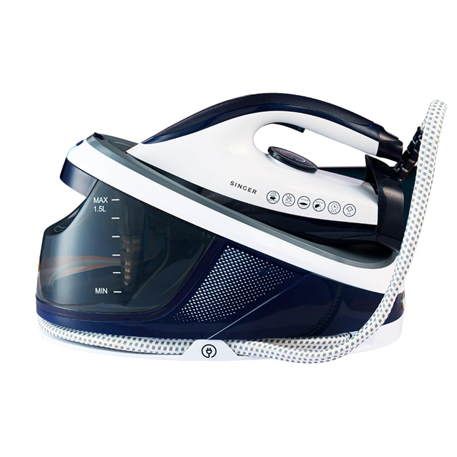 SINGER STEAMINATOR 8 Bar 2600 W Steam Generator Iron | 100 g/min Continuous Steam | 1.5L Water Tank | Ceramic Soleplate | Vertical Steam