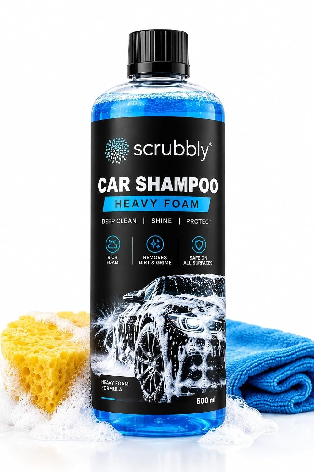 Car & Bike Shampoo Wash 500ml | pH Neutral | Thick Snow Foam for Deep Cleaning | Safe On Paint, PPF & Ceramic Coats