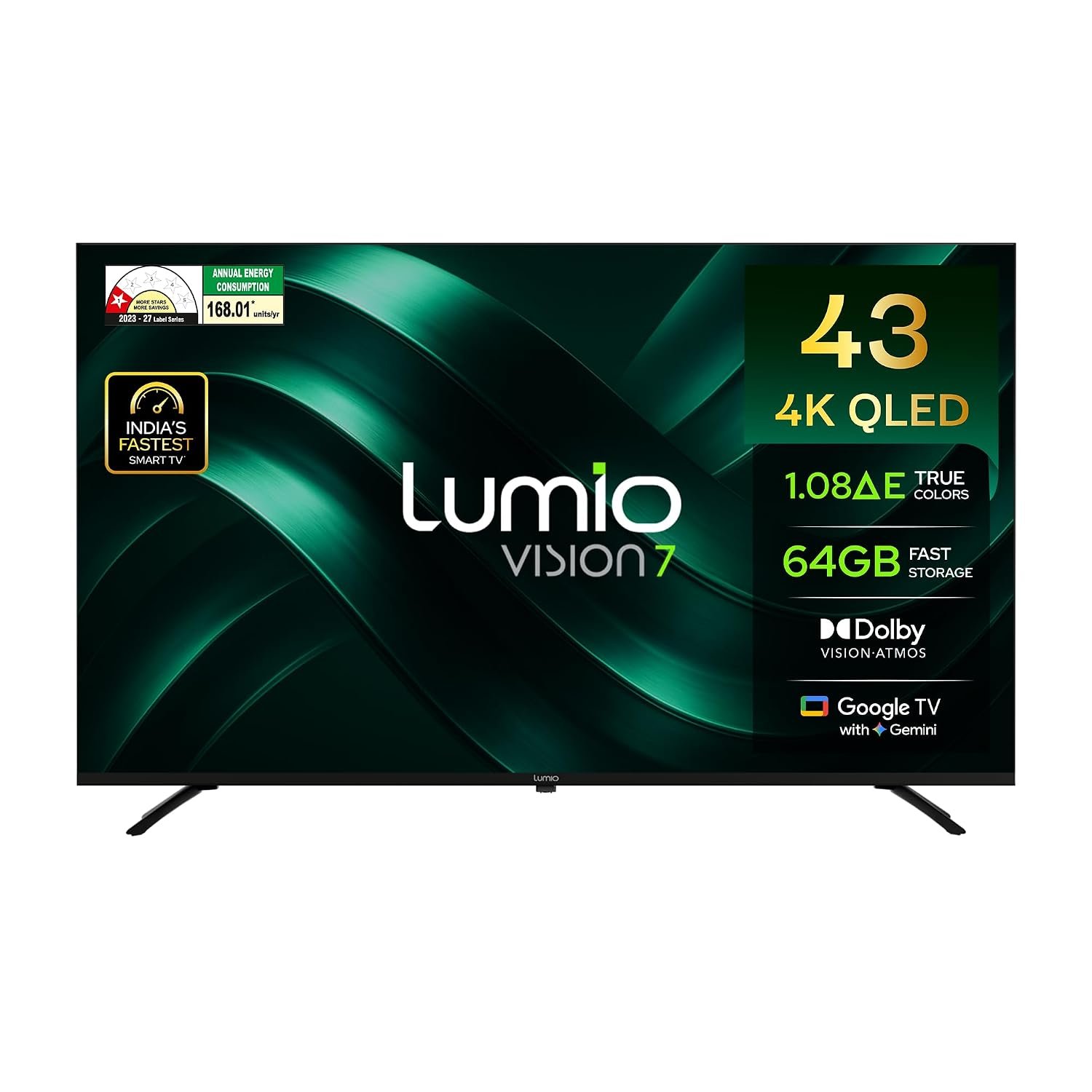 Lumio Vision 7 II 2026 109cm (43 inches) 4K Ultra HD Smart QLED Google TV FTW1-