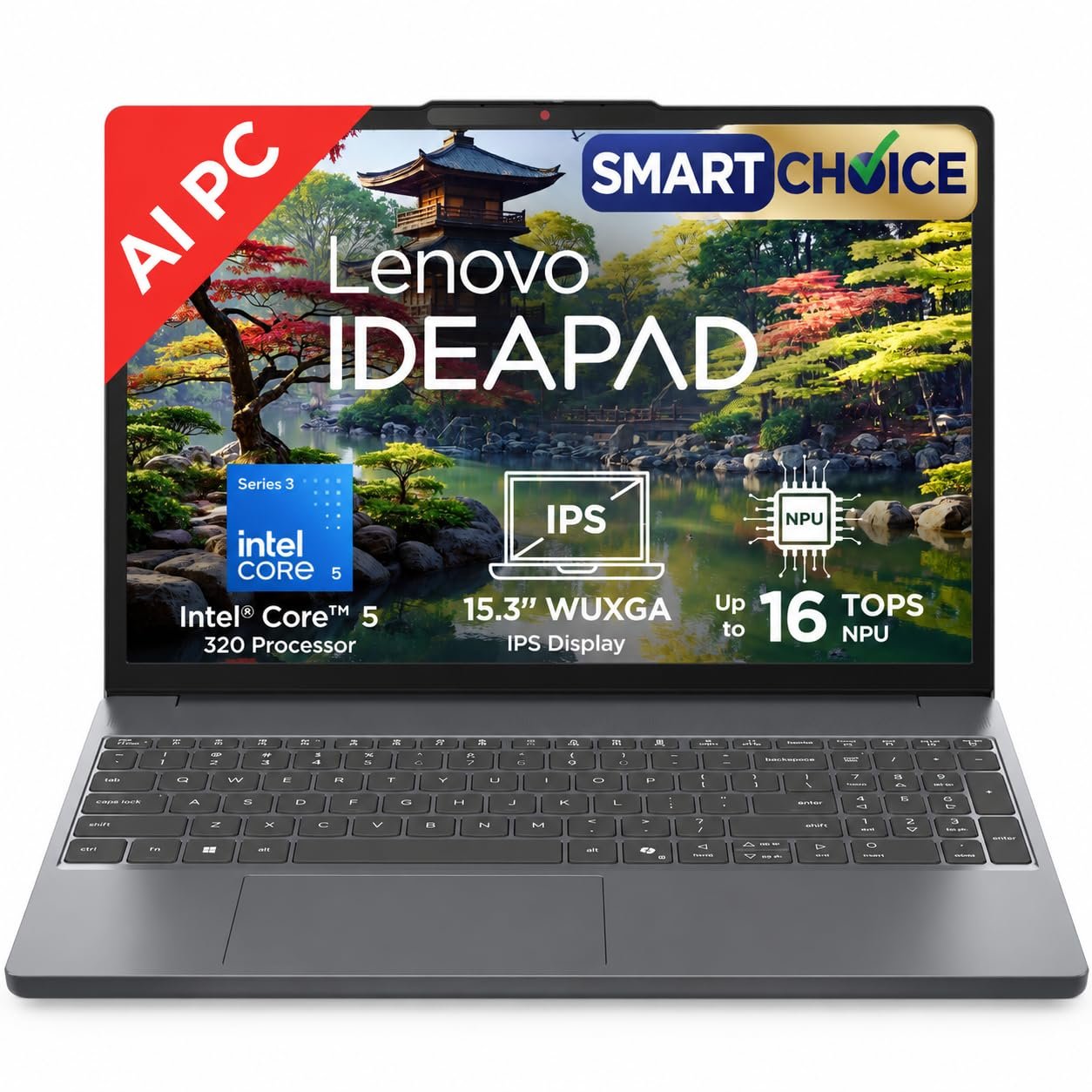 Lenovo IdeaPad Slim 3 Smartchoice (2026) Intel Core 5 320 AI PC (16GB RAM/512GB SSD