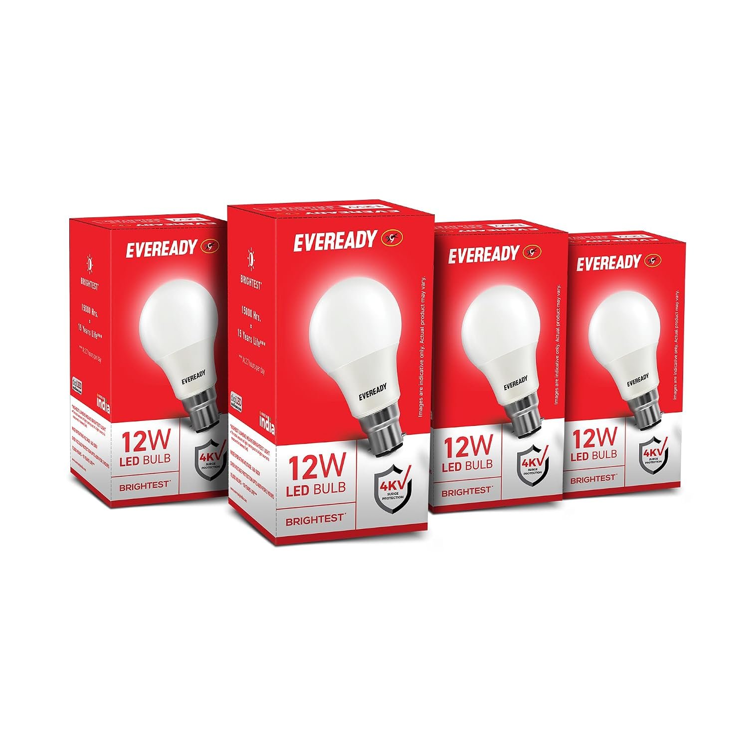 EVEREADY 12W LED Bulb, Cool White Day Light (6500K), E27 Base