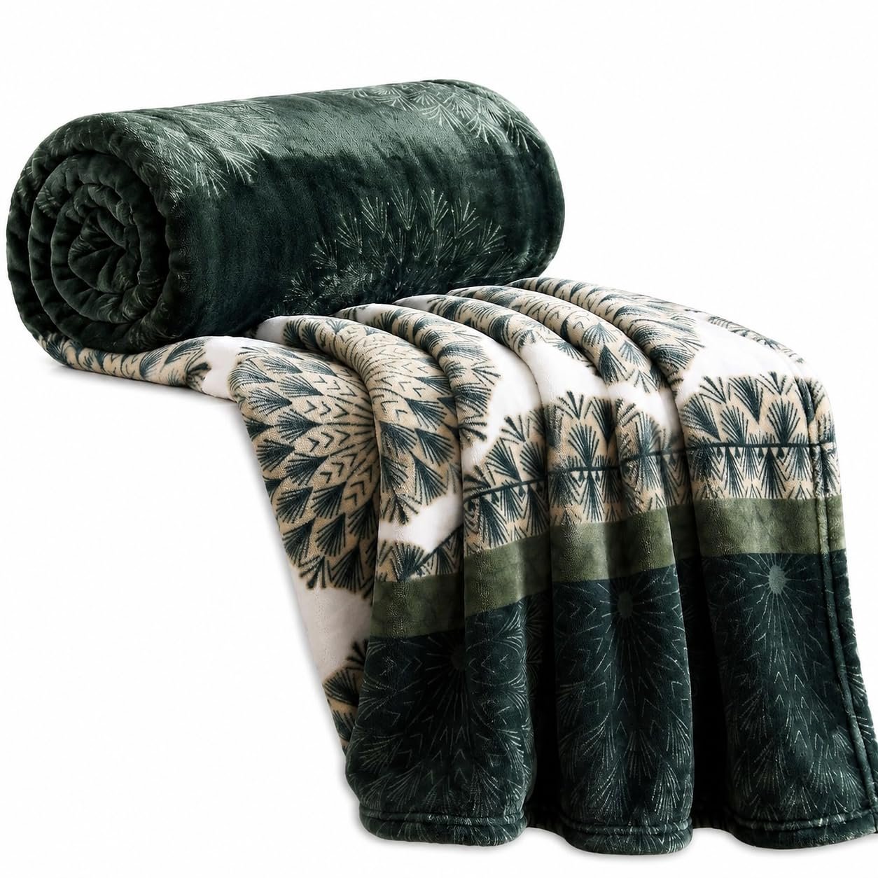 VAS COLLECTIONS 280 GSM Flannel Blanket for Double Bed, Ultra Soft Plush Fleece Blanket, Warm & Cozy Heavy Winter Blanket, Breathable AC Blanket, for Home & Hotel, 220 x 230 cm - Emerald Green