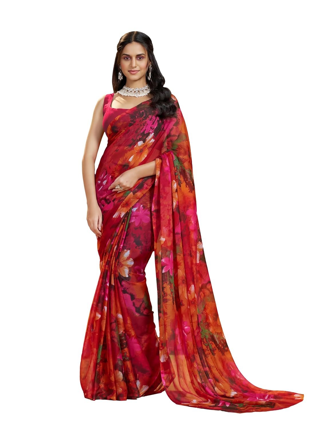 Floral Print Saree :