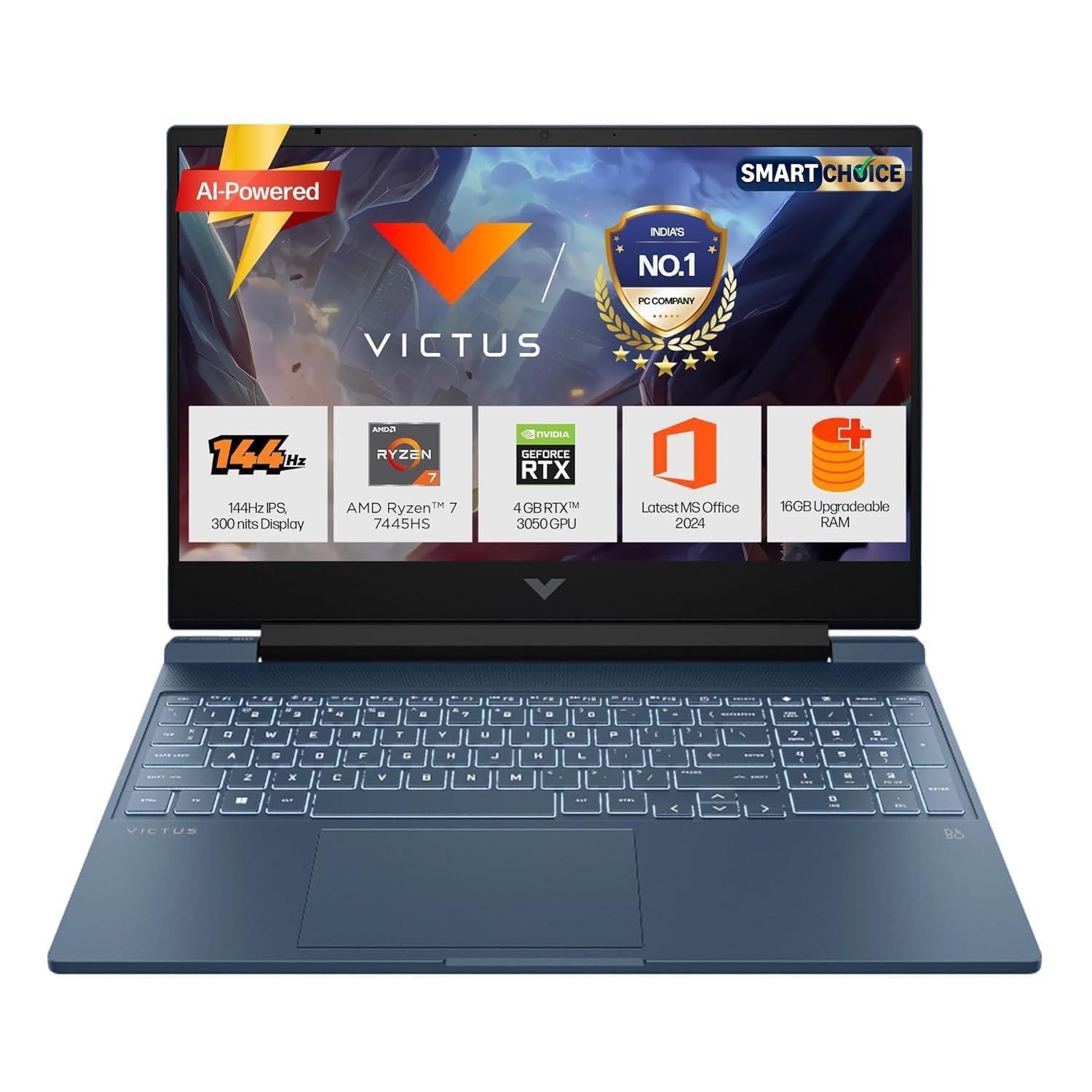 HP Victus Gaming Laptop, 15.6", 144Hz, 16GB, 512GB, 2.29kg Solid