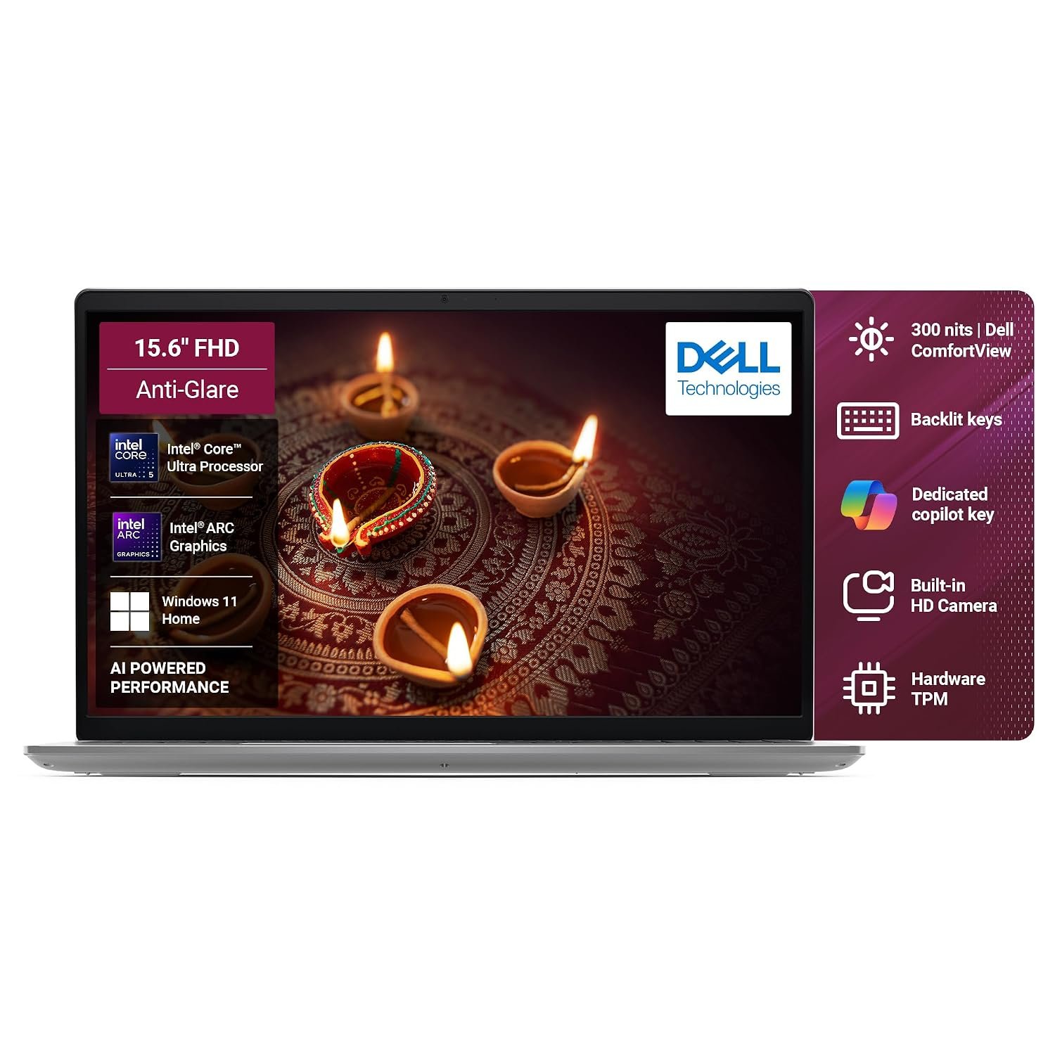 Dell 15 AI Laptop, Intel Core Ultra (16GB/512GB) Laptop