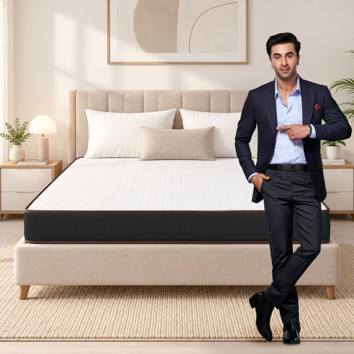 Nilkamal SLEEP Lite Dual Comfort 5 Inch Mattress | 10 Year Warranty | Reversible Design | Soft & Firm Sides | Superior HR Foam | Breathable Knitted Fabric | Bed Mattress | King Size (78 x 72 x 5)