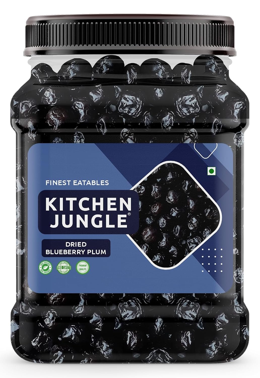 Kitchen Jungle Fresh Dried Blueberry 1kg | Sweet and Delicious | Healthy Snack, Rich in Calcium, Vitamin K, Boost Immunity