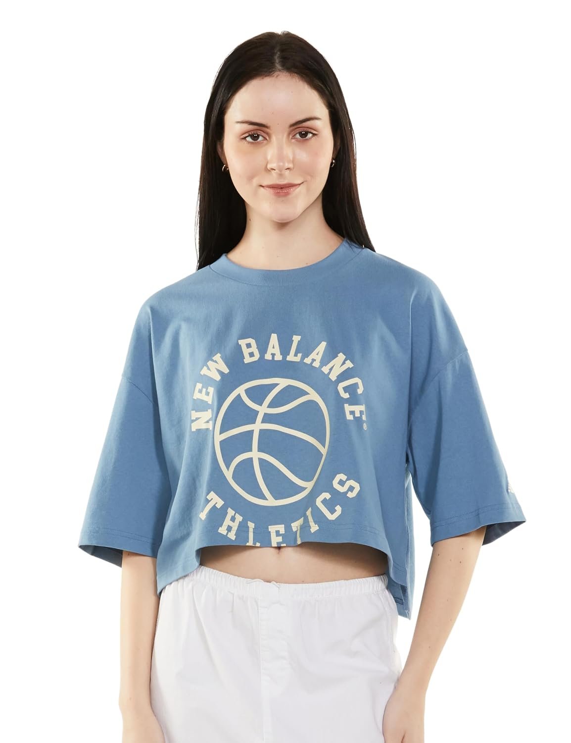 new balance Women's Letter Print Oversized Fit T-Shirt