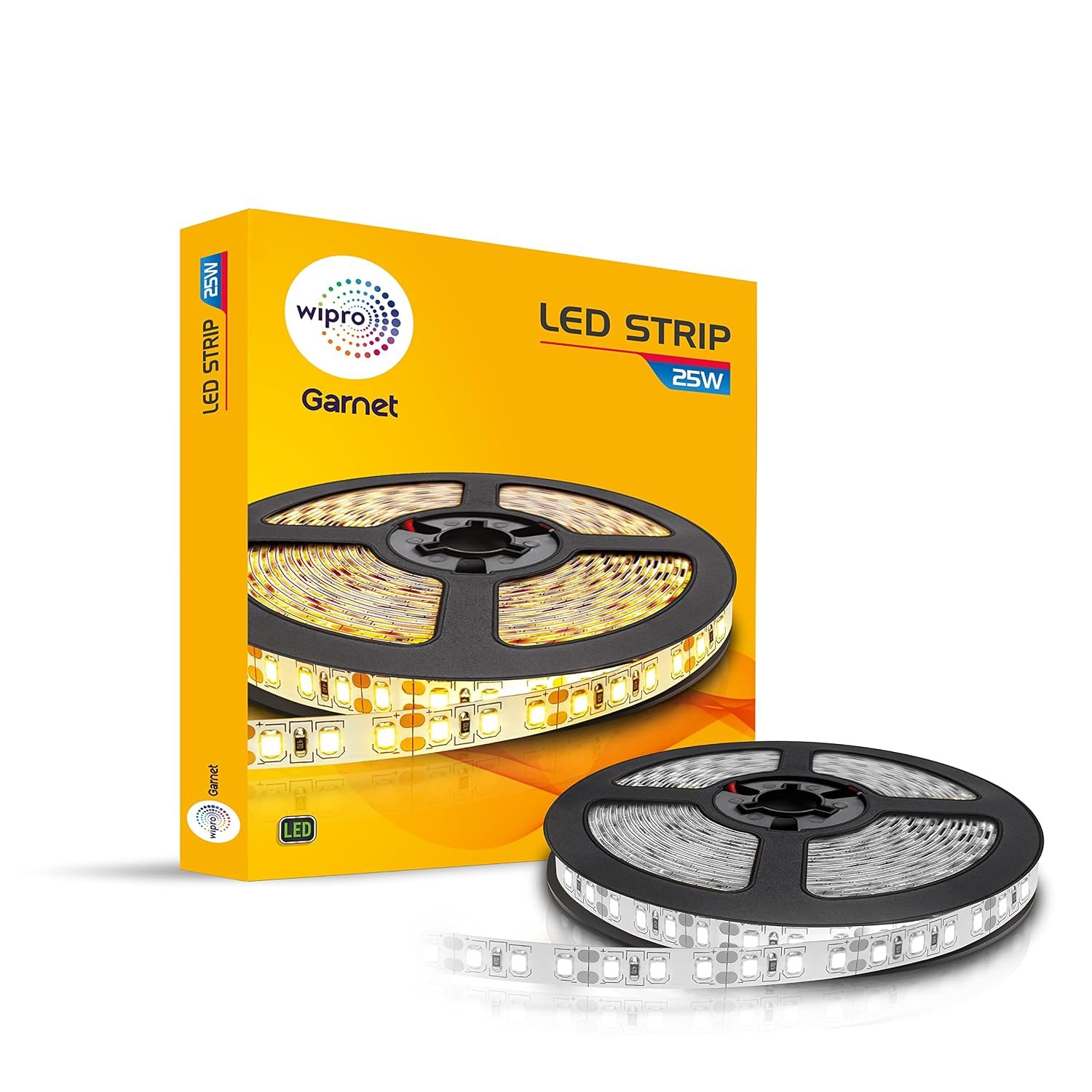 wipro Garnet 25W Led Strip Light|Neutral White|5 Meter Cove Light|300 LEDs|Strip Light for Home, Office|Strip for False Ceiling, Tv Cabinet, Kitchen|Pack of 1 (Without Driver) Plastic