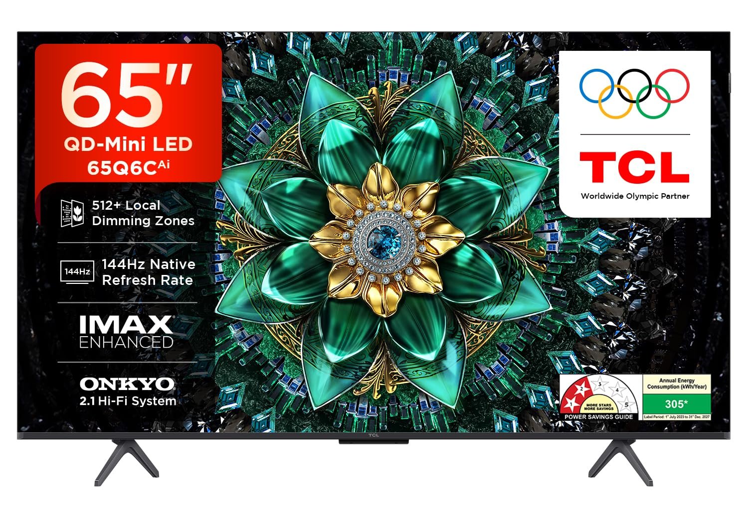 TCL 164 cm (65 Inches) Smartchoice 4K UHD Smart QD-Mini LED Google TV | 144Hz Refresh Rate | 3GB RAM | 46W Onkyo 2.1 | Upto