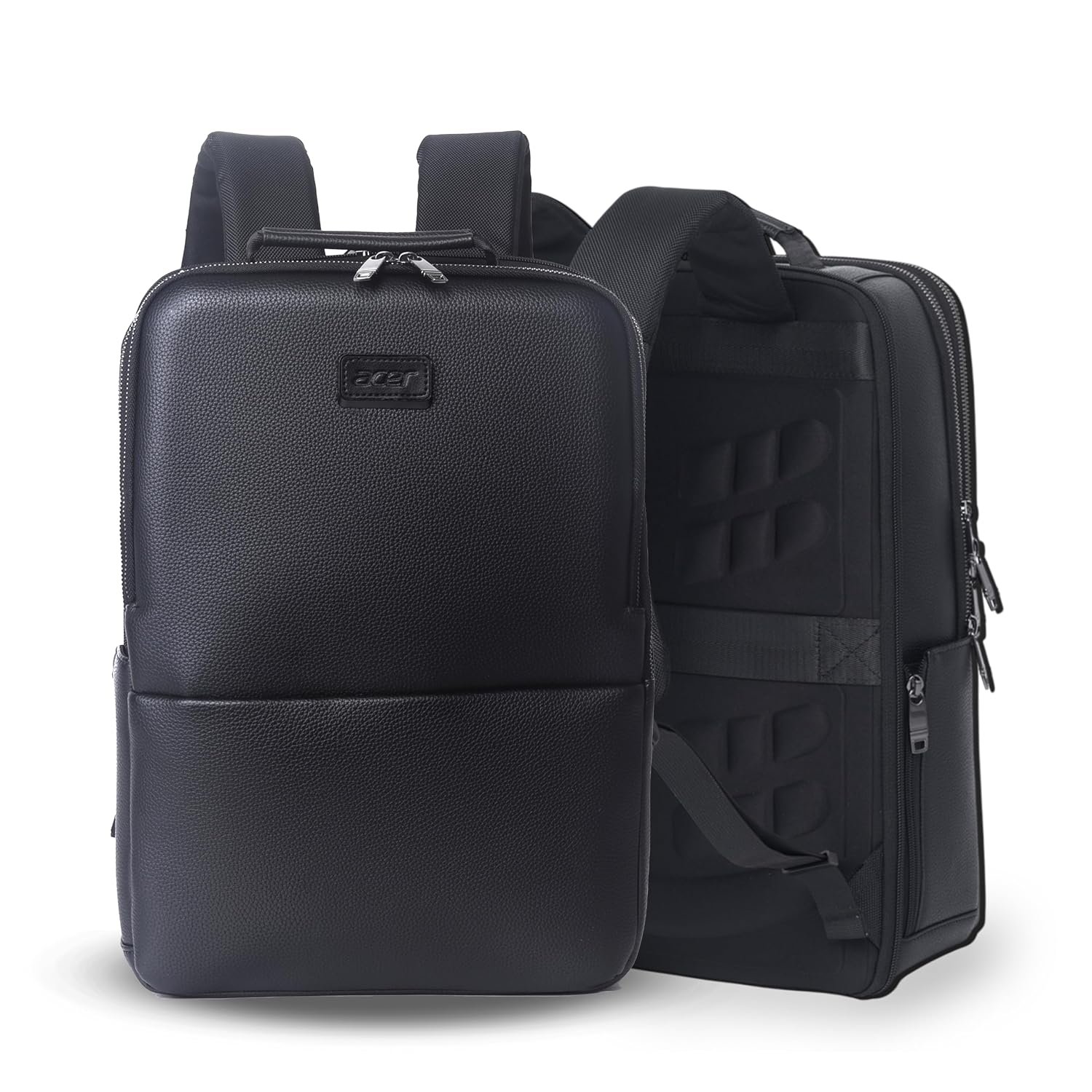 Acer Professional Laptop Backpack 15.6" for Men, Women, Boys, Girls | Premium bags for Gift- Sleek PU Design, USB Charging, Secure Compartments - Black