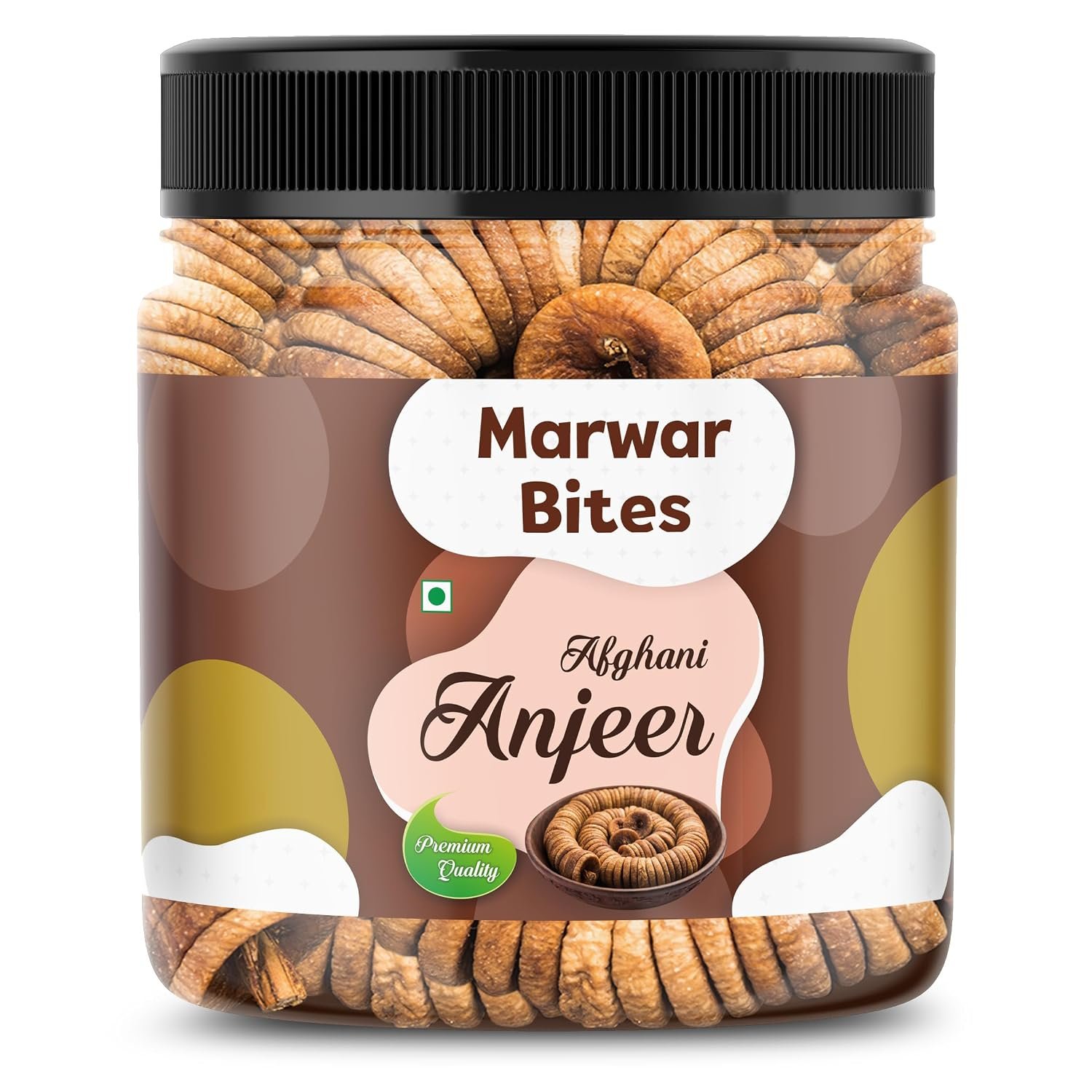 MarwarBites Dried Afghani Anjeer | Figs Ajnir | Rich source of Fibre Calcium & Iron | Low in calories and Fat Free | Non-GMO Dried Figs | 500gm