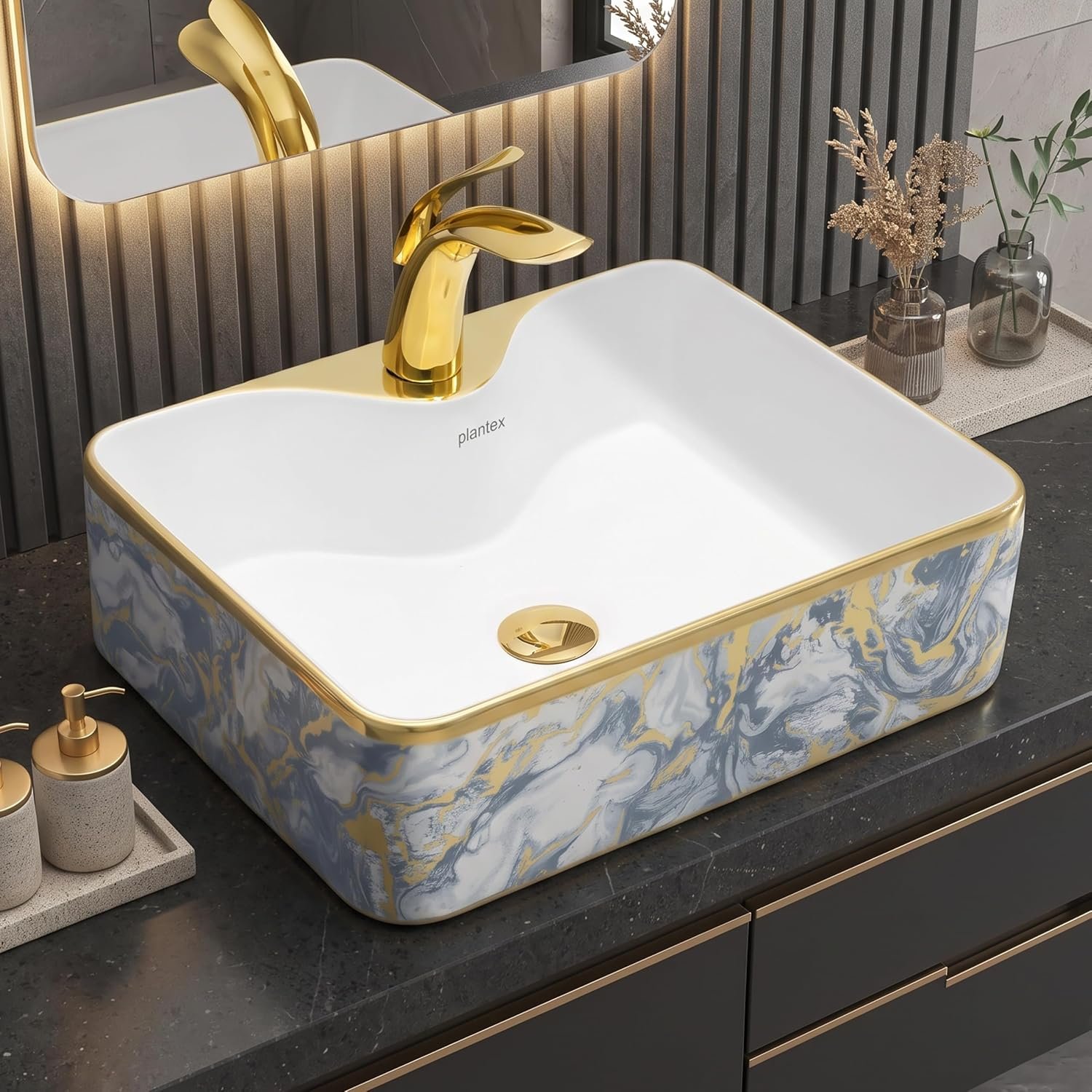 Plantex Ceramic TableTop Wash Basin/Countertop Basin for Bathroom