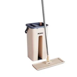AGARO Flat Mop and Bucket Set | 360° Rotating Microfiber Flat Mop for Floor Cleaning | Hands-Free Squeeze & Wash Mop System with Bucket for Home Cleaning