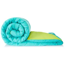 Amazon Brand - Solimo Microfiber Reversible Comforter, Double (Aqua Blue & Olive Green, 200 GSM)