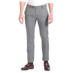 Arrow Tailored Fit Formal Trousers for Men - Full Length Formal Pants for Men Office Wear