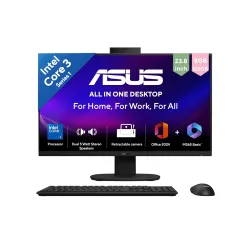 ASUS V440 (2026),i3-14th Gen,Intel Core 3 100U,Intel iGPU,8GB/512GB,FHD,23.8"(60.45 cm),Win 11,M365 Basic(1Y),Office 24,White,5.46 kg,V440VAB-KWC3001WS,with Wireless Keyboard & Mouse,All in One PC