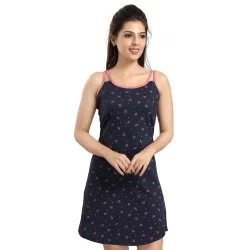 ATTEMPT Women's Cotton Sleeveless Nighty/Nightgown/Sleepwear/Sleeveless Nighties/Nightdress/Female Nightwear