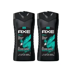 AXE Apollo 3-in-1 Body, Face & Hair Wash | Fresh Sage & Cedarwood Scent | 12H Refreshing Fragrance | Combo of 2 | 250 ml Each