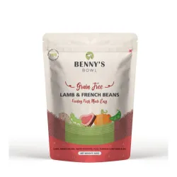 Benny’s Bowl Fresh and Wet Dog Food Lamb and French Beans Recipe High Protein Balanced Daily Nutrition Wet Food for All Breed and Life Stages Grain Free (300 gm Single Pack)