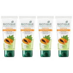 Biotique Papaya Deep Cleanse Face Wash | Gentle Exfoliation | Visibly Glowing Skin | 100% Botanical Extracts| Suitable for All Skin Types | 2x100ml (Pack of 2)